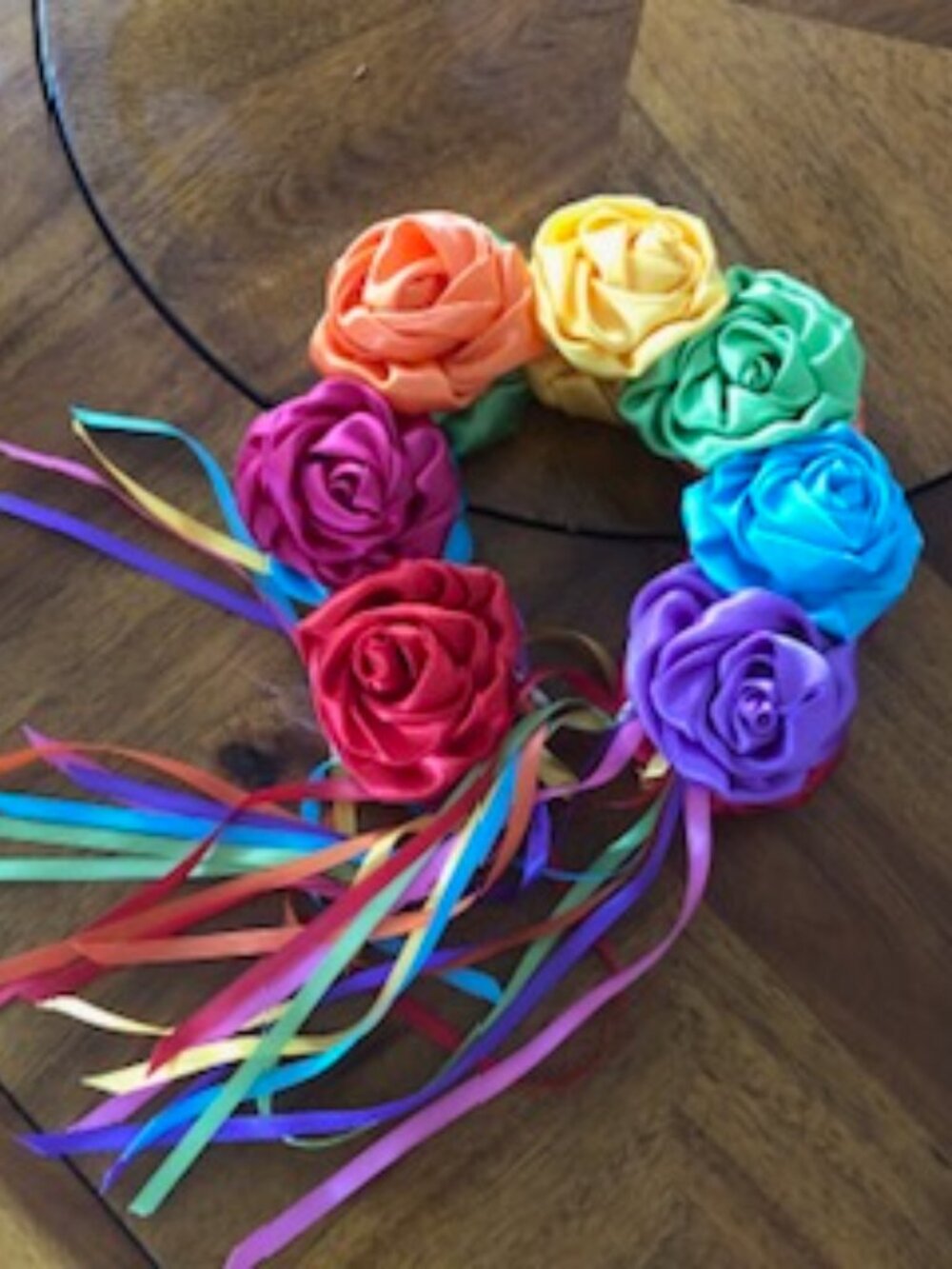 Rainbow rose floral crown